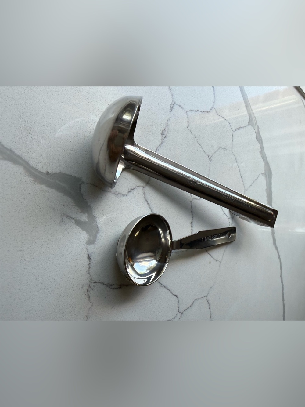 Stainless Steel Ladle Set - Silver Serving Spoons